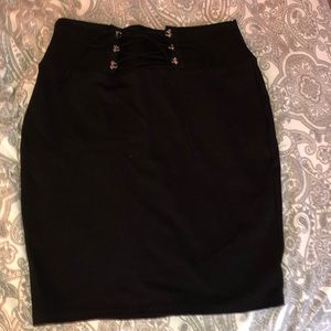 Stretchy pencil skirt w/ corset front